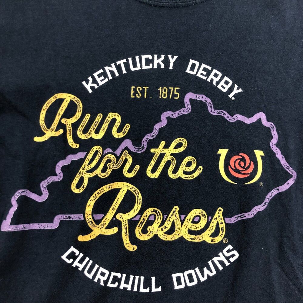 Kentucky Derby TShirt Unisex Blue Size XL Horse Racing Run for The Roses